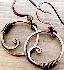 Copper hoop earring